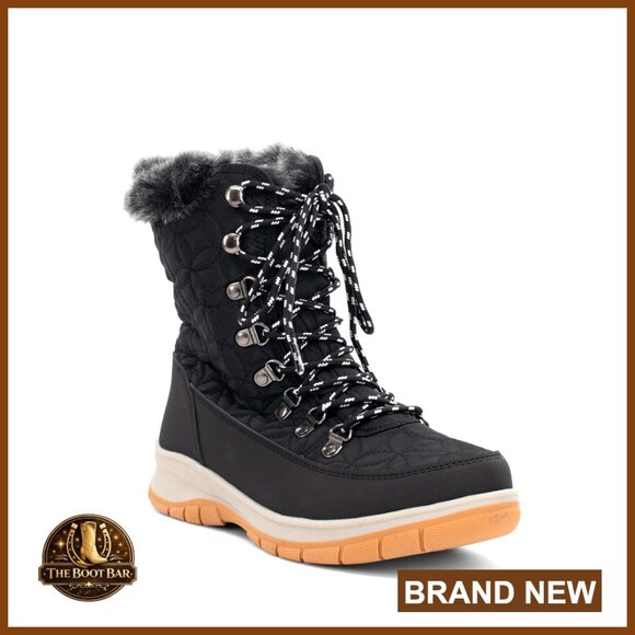 Mid-Calf Winter Snow Boots Faux Fur Lined Water Repellent Memory Foam Insole